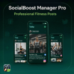 SocialBoost Manager PRO Logo Fitness Facebook Instagram Post Automation