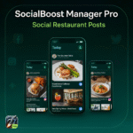 SocialBoost Manager PRO Logo Restaurant Facebook Instagram Post Automation