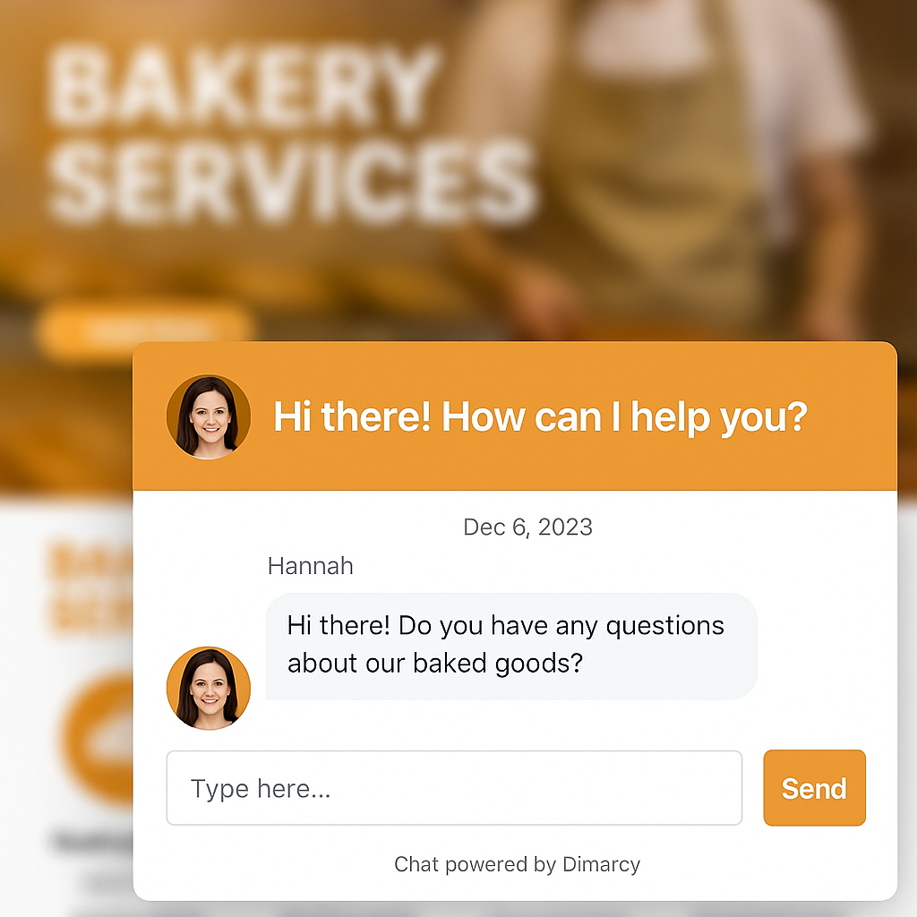 Dimarcy Smart Chat Powered by AI for Bakery Services
