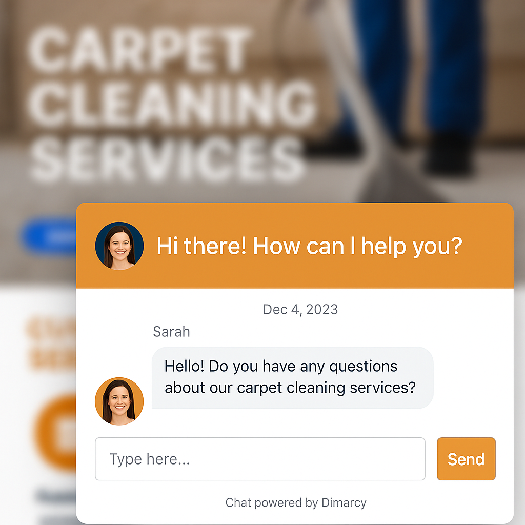 Dimarcy Smart Chat Powered by AI for Carpet Cleaning Services