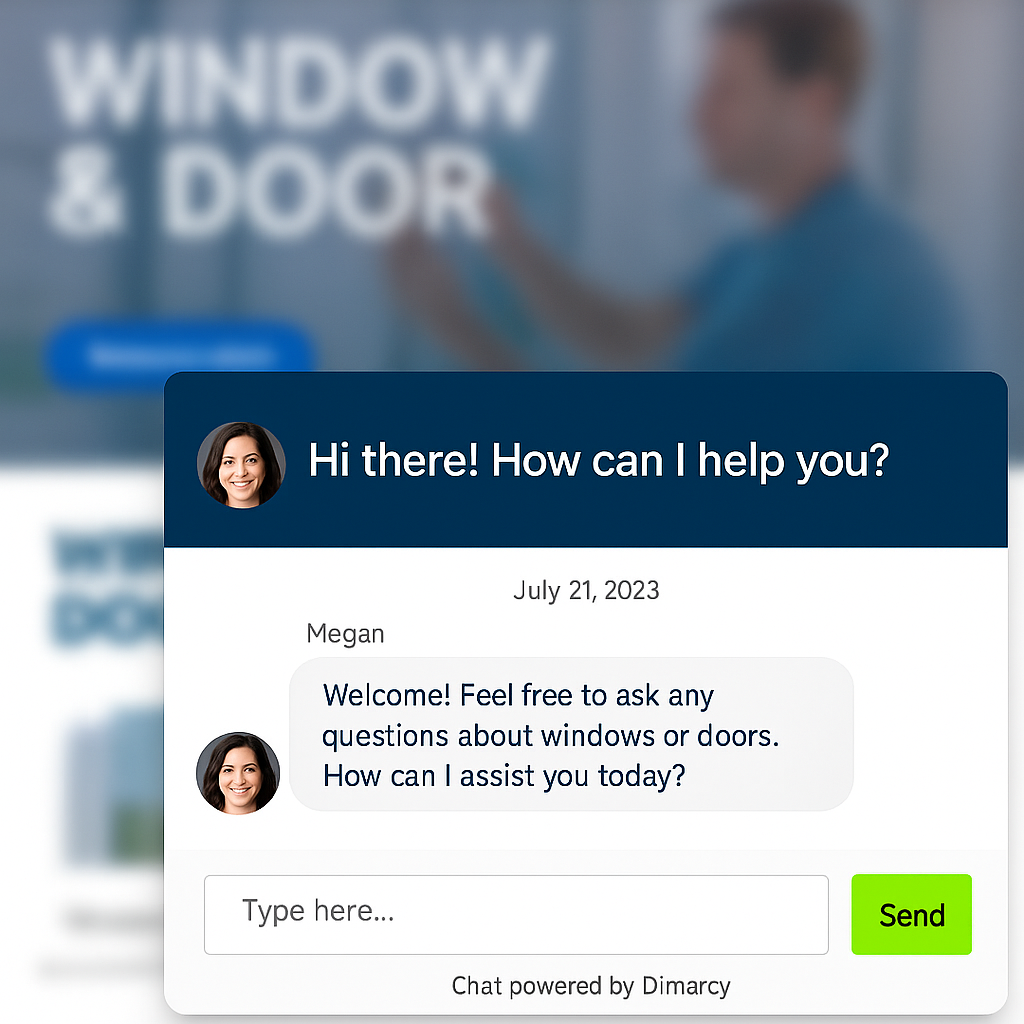Dimarcy Smart Chat Powered by AI for Window and Door Services